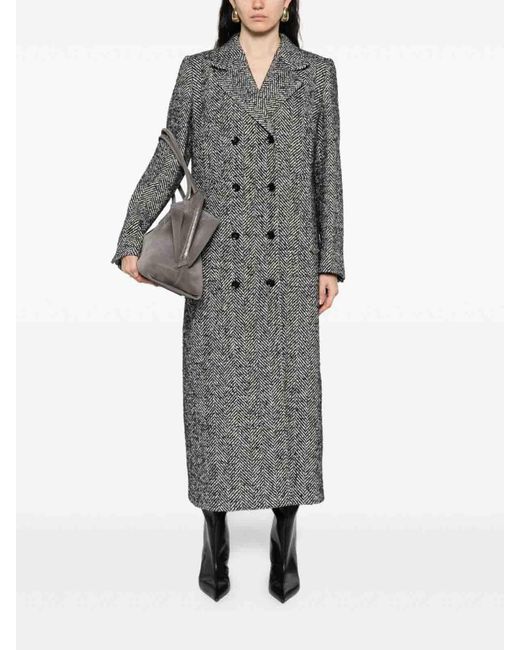 Dolce & Gabbana Gray Dolce & Gabbana Wool Double-Breasted Coat