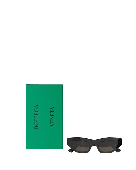 Bottega Veneta Black Sculptured Cat Eye Sunglasses
