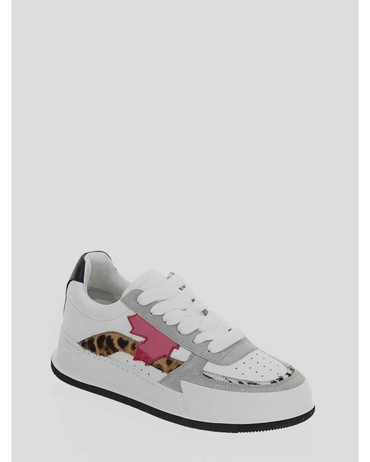 DSquared² White Multicolor Shoes With Round Toe