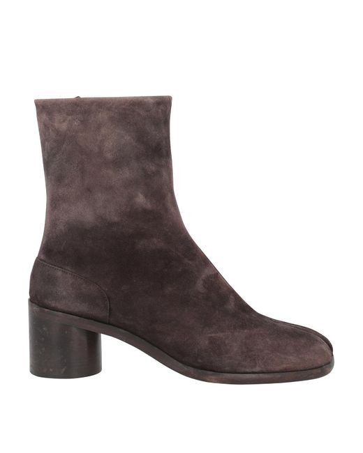 Maison Margiela Brown Tabi Ankle Boots In Suede Leather for men