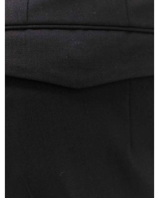 PT Torino Black Stretch Virgin Wool Trouser for men