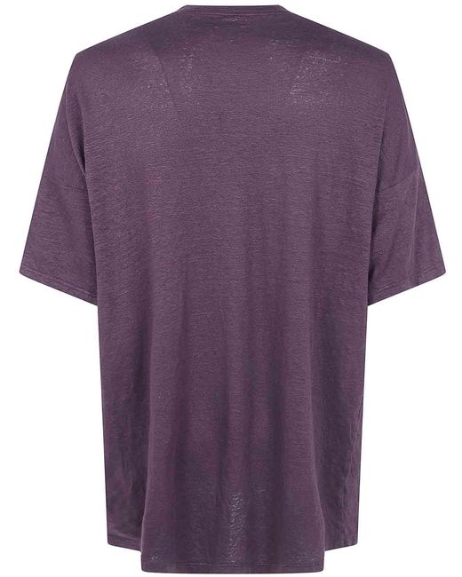 MD75 Purple Linen Oversized T-Shirt for men