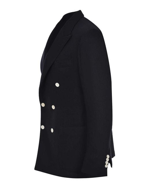 Sartorio Napoli Blue Jacket Made Of A Wool And Cashmere Blend for men