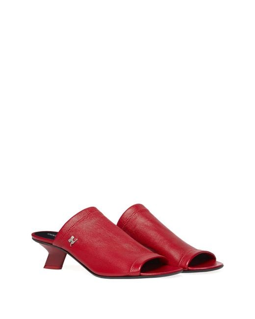 Courreges Red Wet Stretch Mules