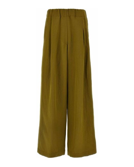 Dries Van Noten Green Pila Straight-Leg Pants