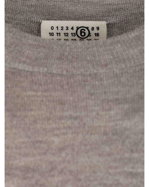 MM6 by Maison Margiela Gray Crewneck Sweater With Patches for men