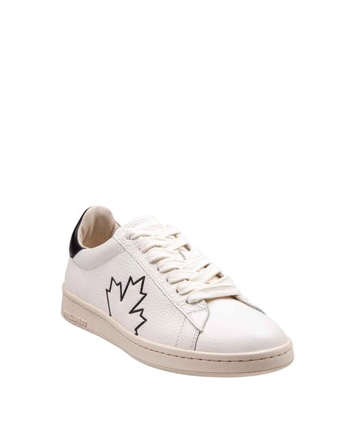 DSquared² White And Leather Boxer Sneakers for men
