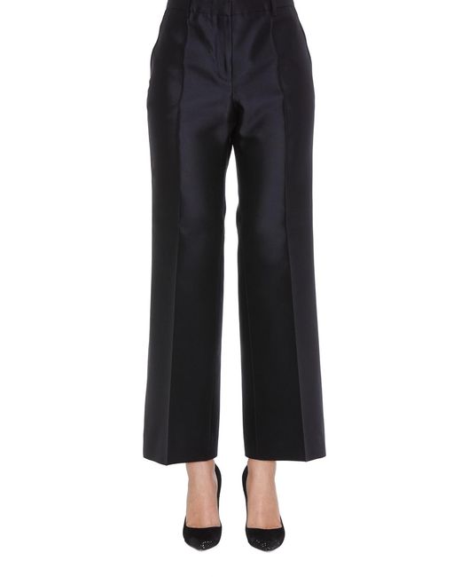 Givenchy Blue Taffeta Flared Trousers