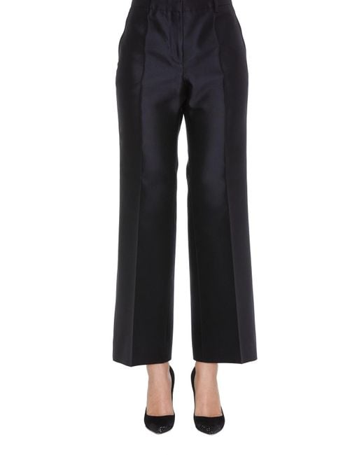 Givenchy Taffeta Flared Trousers in Blue | Lyst