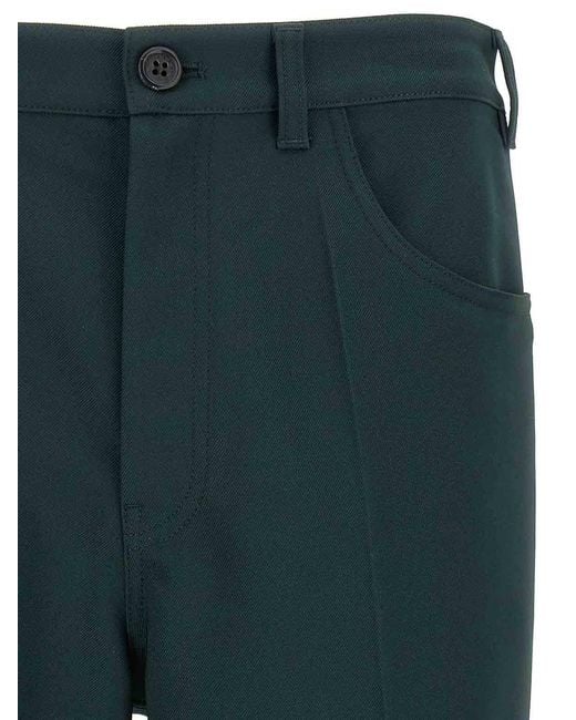Marni Green Technical Twill Pants for men