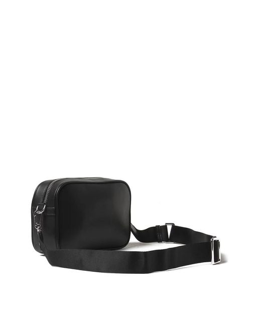 Karl Lagerfeld Black Hotel Karl Camera Bag Tech Leather