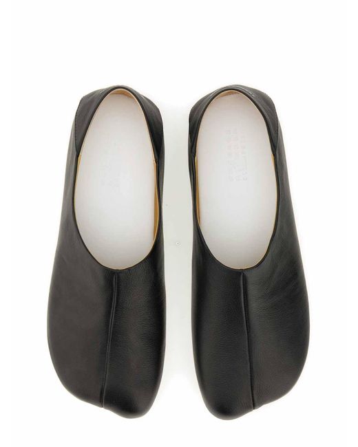 MM6 by Maison Martin Margiela Black Leather Flats for men