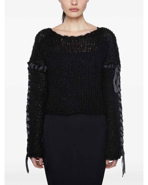 Acne Black Lacing Knit Jumper