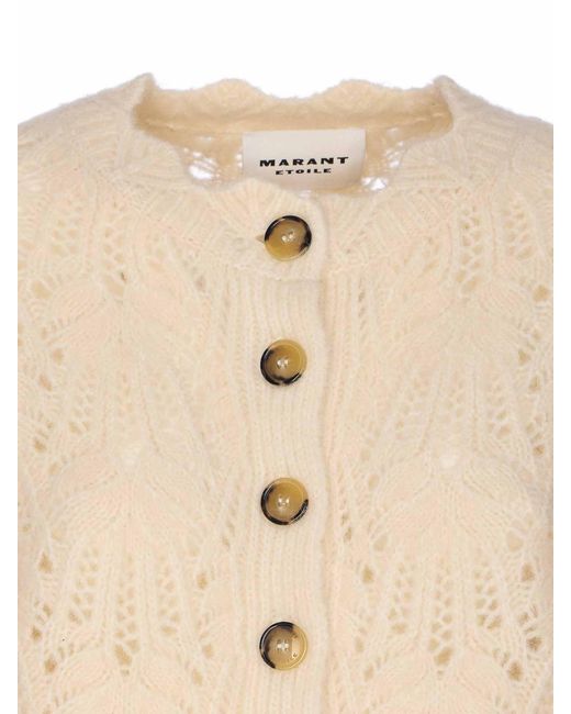 Isabel Marant Natural Etoile Knitted Cardigan Buttons Closure