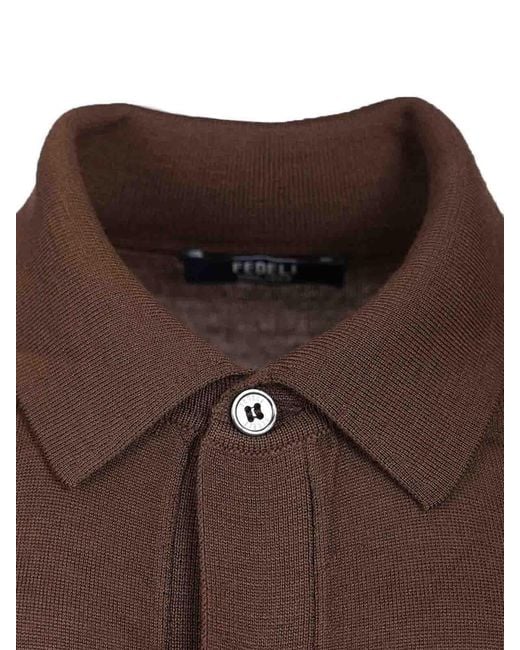 Fedeli Brown Knitted Shirt for men