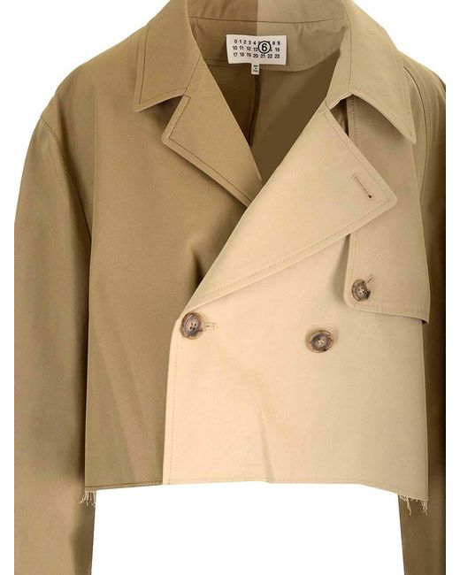 MM6 by Maison Margiela Natural Cropped Trench Coat