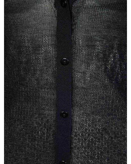 Victoria Beckham Black Ribbed Cardigan