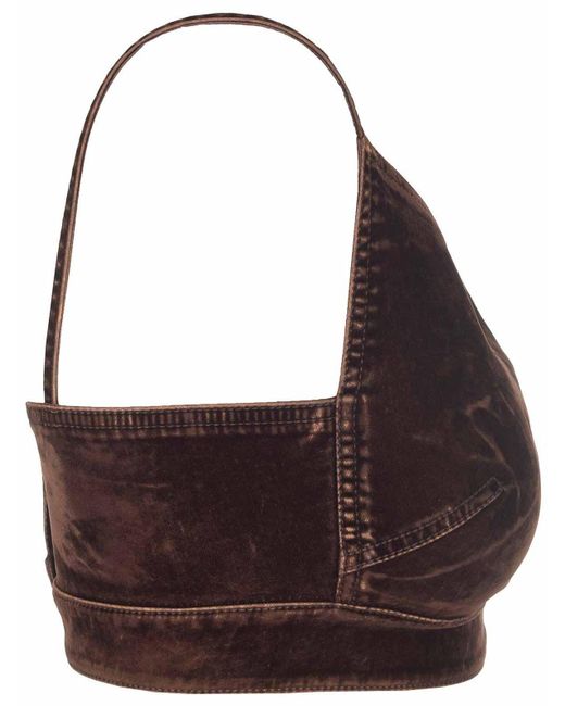 Loewe Gray Strappy Velvet Top
