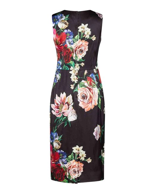 Dolce & Gabbana Red Viscose Satin Midi Dress