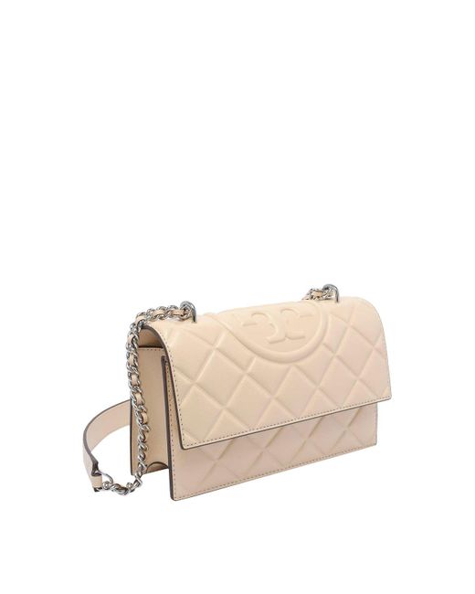 Tory Burch Natural Vanilla Small Fleming Shoulder Bag