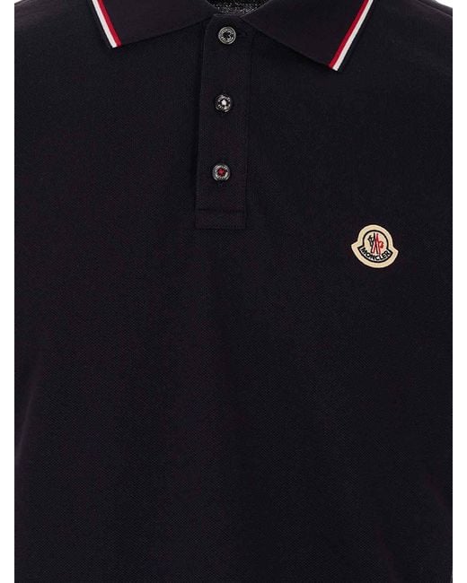 Moncler Black Ss Polo for men