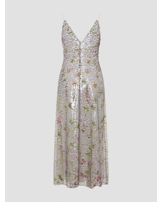 Alberta Ferretti Gray Paillettes Long Dress