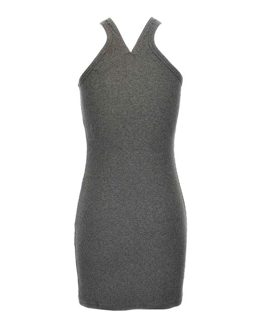 Courreges Gray Criss Cross 90S Mini Dress