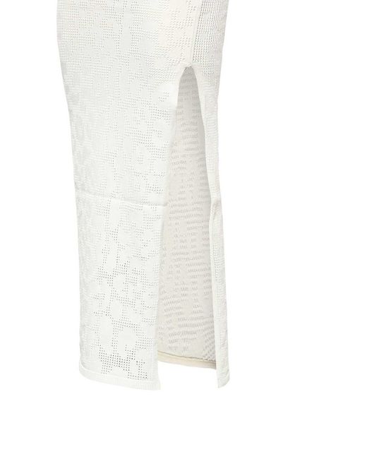 Akep White Leopard Print Long Dress