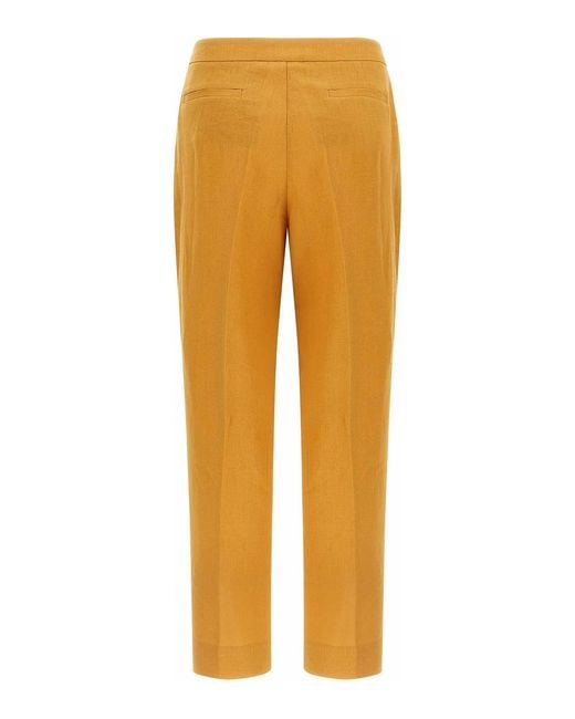 Herno Orange Linen Trousers