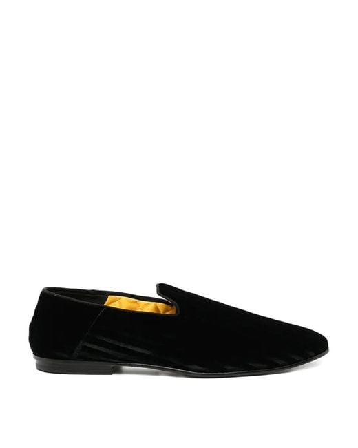 Tom Ford Black Stripes Velvet Formal Loafer for men