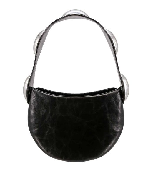 Alexander Wang Black Leather Shoulder Bag With Craquel Effect