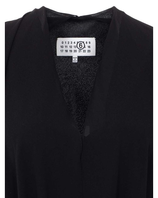 MM6 by Maison Margiela Black Asymmetric Dress