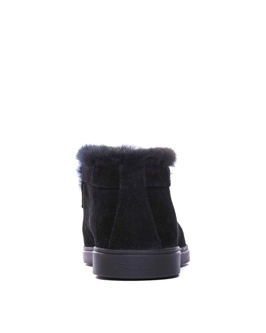 Santoni Black Ankle Booties