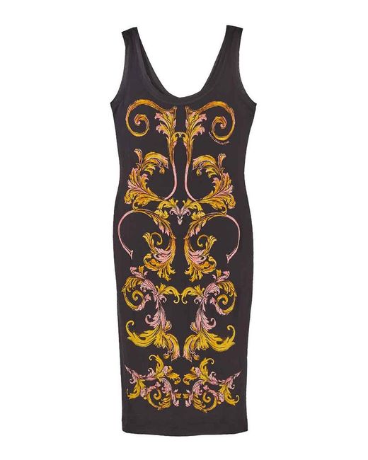 Versace Jeans Couture Black Baroque Organs Dress