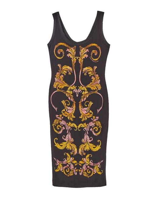 Versace Jeans Couture Black Baroque Organs Dress