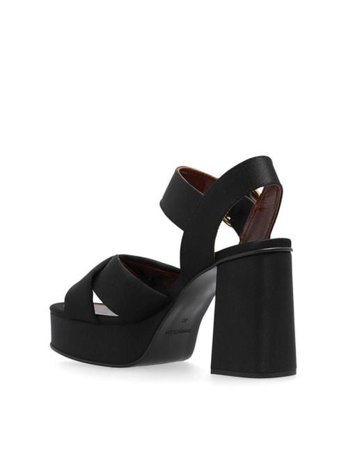 See By Chloé Black Lyna Sandalo Plateau