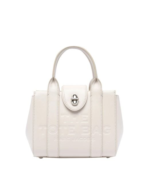 Marc Jacobs White The Turnlock Crossbody Tote Bag
