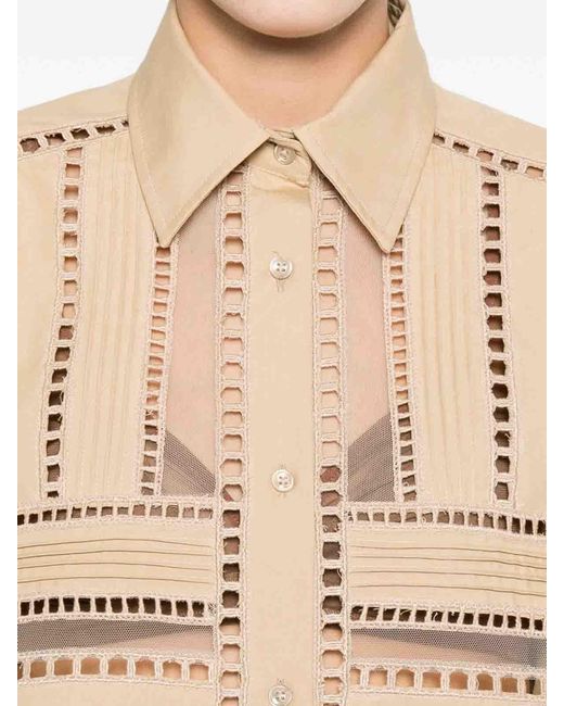 Ermanno Scervino Natural Cut-Out Detail Shirt