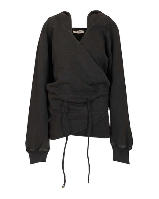 The Attico Black Jersey Sweatshirt Dress