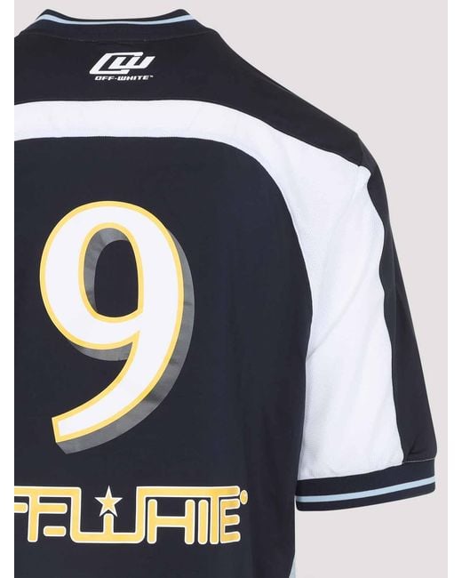 Off-White c/o Virgil Abloh Blue Off Soccer V-Neck T-Shirt for men