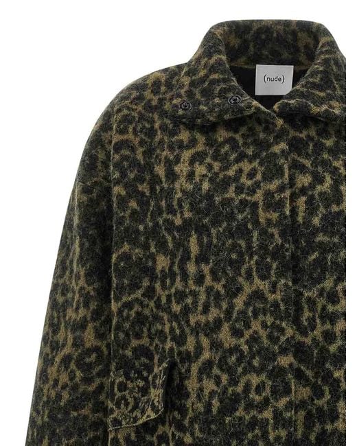 Nude Black Animalier Coat
