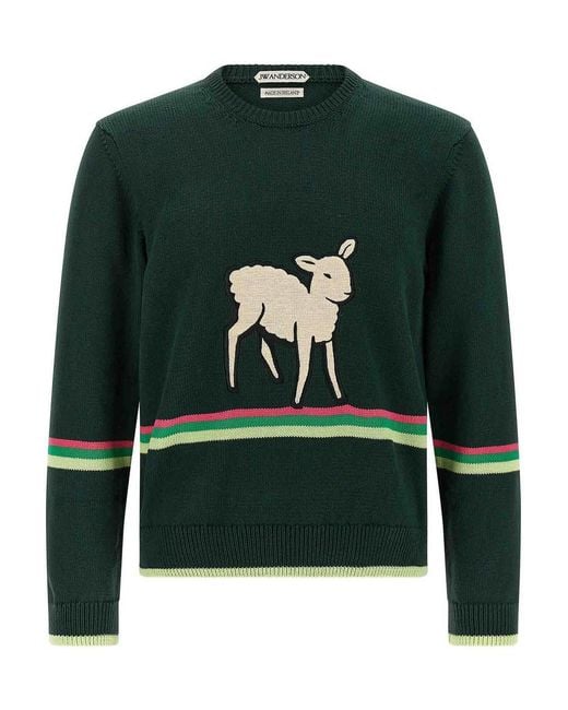 J.W. Anderson Green Sheep' Sweater for men
