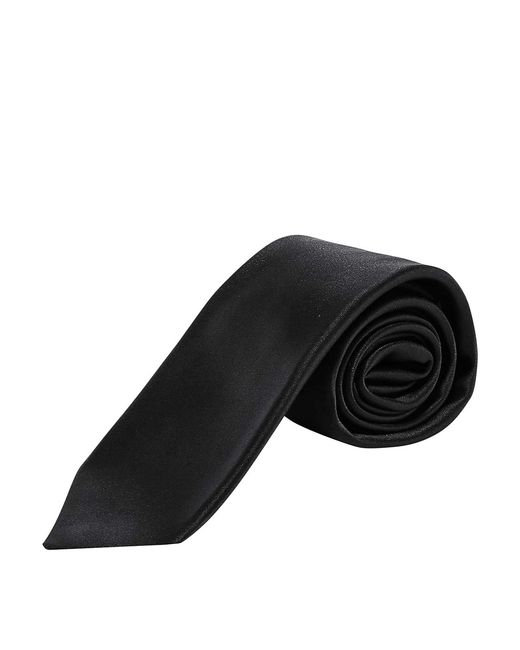 Kiton Black Cotton Tie for men