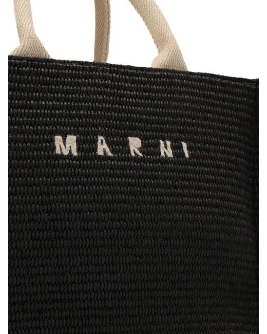 Mini Tote Shopping di Marni in Black