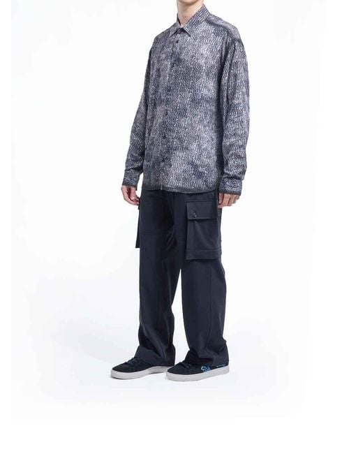 Just Cavalli Blue Animal Shirt for men