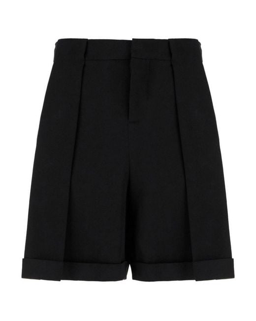 Balmain Black Pleated Gdp Shorts for men