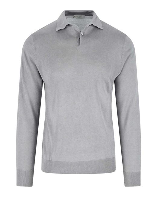 Ballantyne Gray Silk And Cashmere Polo Shirt for men