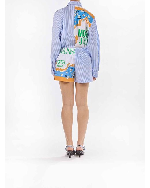 Moschino Blue Short Pants Foulard Printing