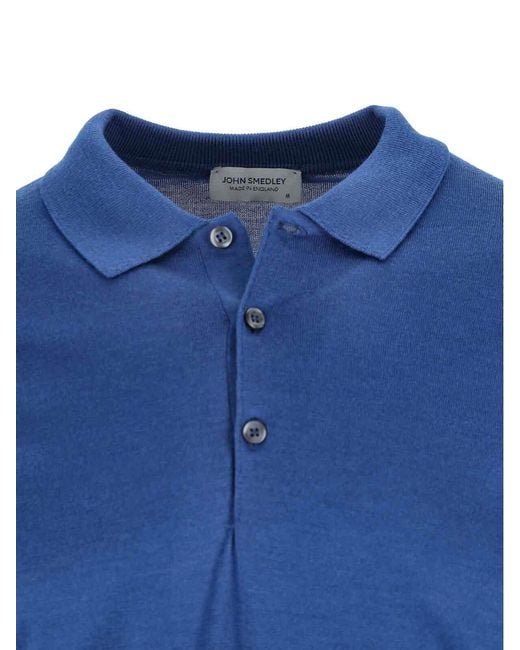 John Smedley Blue Polo Shirt for men