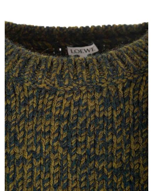 Loewe Green Creative Cut-Out Sweater